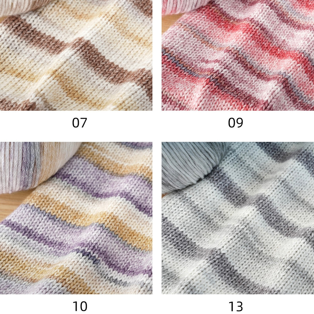 Four different patterns of fabric swatches with numbers indicating their sequence.