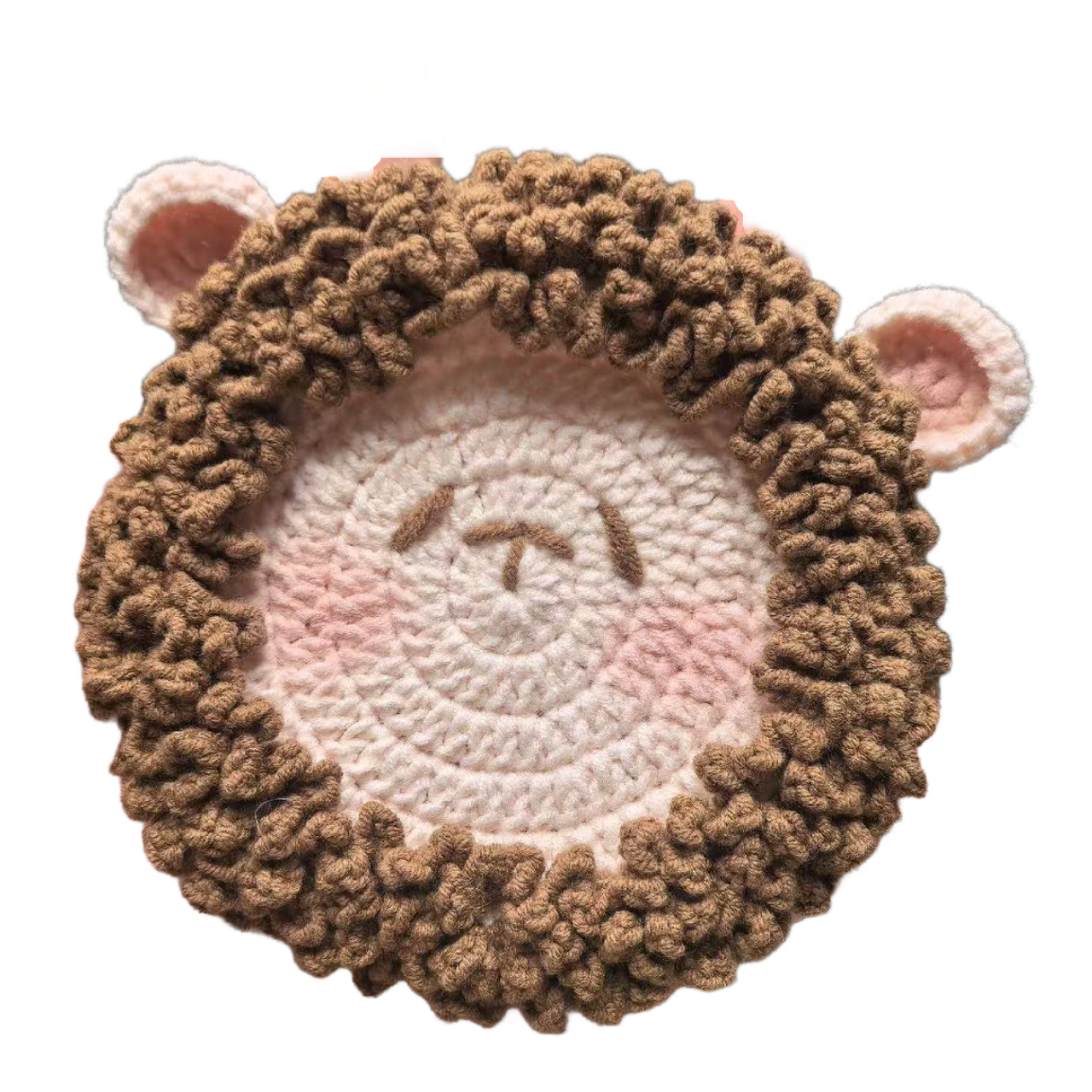 Handmade bronze crochet sheep coaster set for mugs and cups